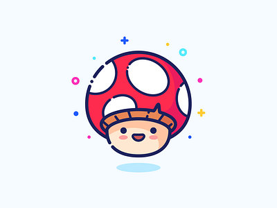 Mushroom boy character cute design guy icon illustration illustrator little man minimal mushroom outline pin series set small sticker vector web