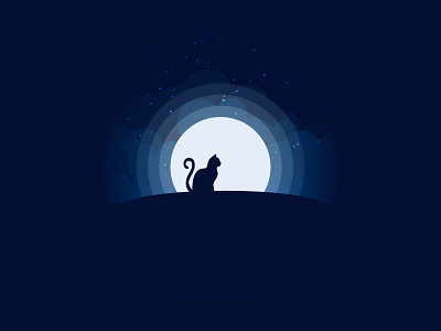 mooncat @tutvid animation cat design illustration vector