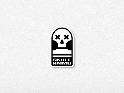 Skull + Bullet logo concept "Skull Ammo" ammo badge blackandwhite design graphic design guns logo logodesign skull sticker war