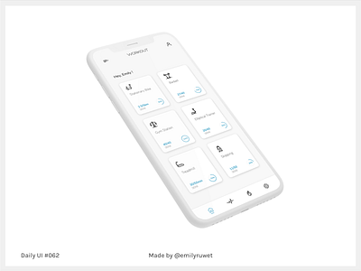 Dailyui 62 adobe photoshop dailyui iphonex mockup sketch app uidesign uxdesign workout
