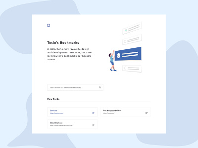 Bookmarks App app bookmarks hero section illustration landing page ui userinterface webapp