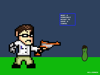 Angry Video Game Nerd vs Shit Pickle adobe illustrator avgn gaming graphic design illustration nerd pixel art videogames