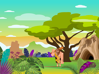 Caveman caveman explainervideo illustraion