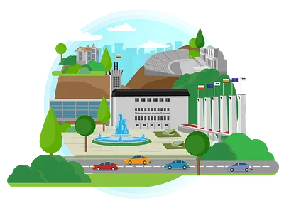 Plovdiv city city illistration landscape urban