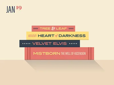 Books – January 2019 books design flat icon illustration mistborn reading retro simple stack tolkien vector vintage