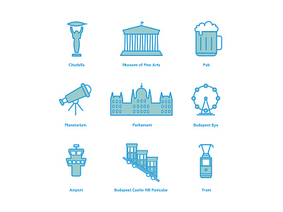 Budapest icon set adobe illustrator budapest icon vector