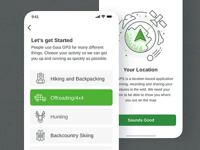 Onboarding for Mobile icon illustration mobile onboarding outdoors