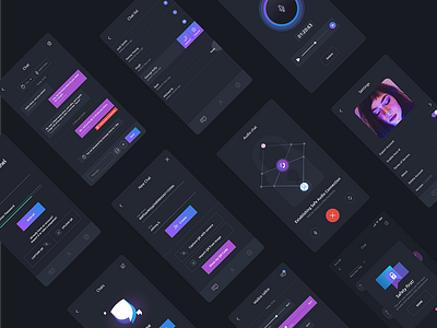 VPN App android app ui design app ui kit chat communication dark iphone phone purple secure security theme