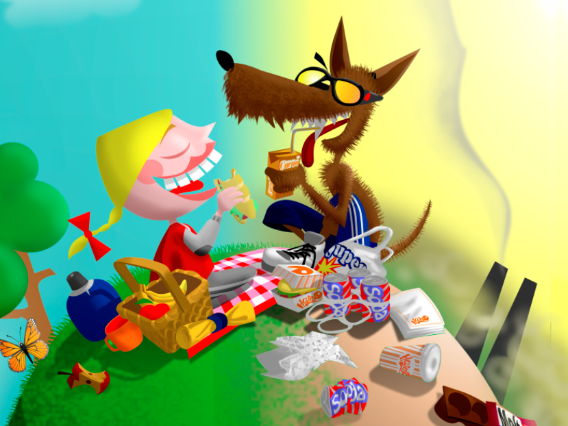 Example of red riding hood and the wolf new story
