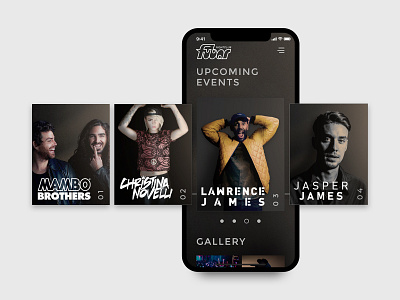 Carousel slider for Fubar's upcoming events adobexd app carousel design music nightclub ui website