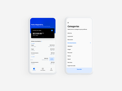 Wallet app black blue categories category clean finance fintech ios minimal ui wallet wallet app white