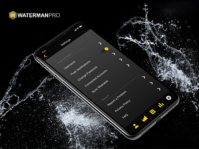 Watermanpro Settings branding dailyui design graphic design ios mobile sports ui userinterface