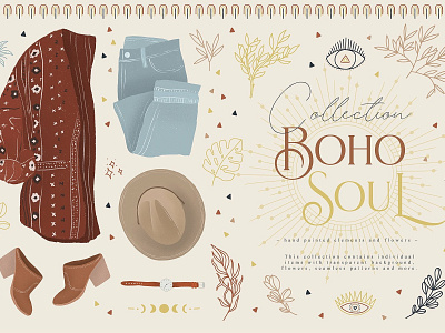 Boho Soul Collection acrylic background blogger boho soul collection clipart floral floral illustration flowers gold gold texture golden ink invitation logos romantic seamless pattern texture vector wallpaper web