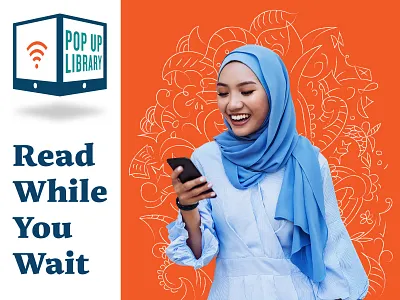 Pop Up Library blue books illustrations illustrator library orange photoshop read