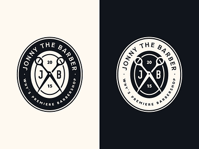 Jonny the Barber II badge barber barber logo barbershop branding buffalo ny stronghold studio