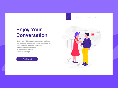 Enjoy Your Conversation Illustration animation app blue brand branding character clean design flat graphic design icon identity illustration illustrator ios ui ux vector web website