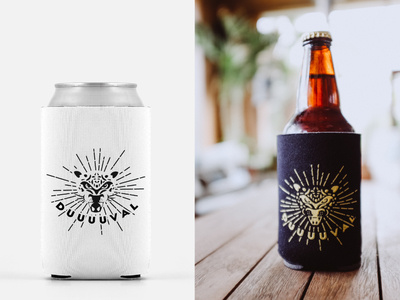 In the wild! illustrator jaguar jaguars koozie
