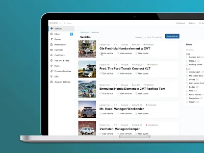 Vehicles Management backend dashboard interui landing page marketplace product web wheelbase