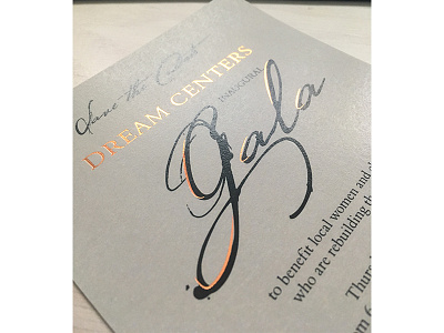 Gala / Copper Foil Accents benefit benefit dinner card design charity colorado colorado springs gala invitation invitation design invite card non profit nonprofit print design save the date save the date