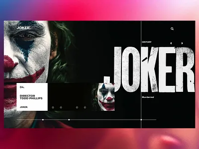 Joker (2019) — Cinematic Website Concept actor app app branding branding branding design cinema dailyui dasboard film interface kit joaquiphoenix joker kit ui pack ui uidesign ux vector web web design