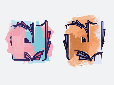 Street Art Representation art blue ges graffiti graffiti art graphic illustraion inspiration orange pink street art vector violet water color