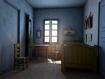 Van Gogh Room 3d 3d art painting shader unity unreal vr