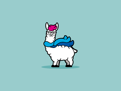 Hipster Llama No Drama illustration vector