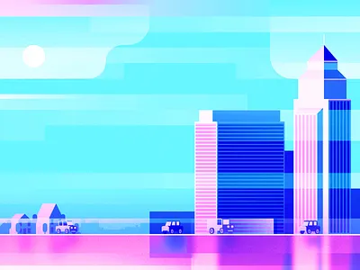 City Landscape city commute flat illustration landscape travel