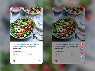 Daily UI challenge #010 — Social share app branding daily 100 daily challange dailyui design design app food salad social social buttons social icons social share ui web