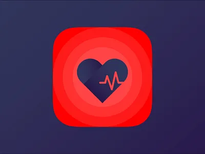 pulse app icon design fitness health heart heart beat icon pulse