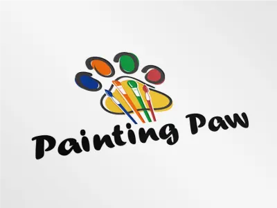Painting Paw Logo animal art branding color colorful design dog draw drawing footprint graphic icon illustration ink logo painting paw pet puppy vector