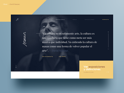 Artist/Painter Web Design arrows art direction artist button dark fonts header landing landing page paint painter responsive type typeface typography ui ux website yellow