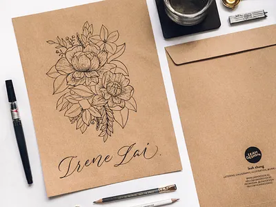 Modern Florals - Envelope Packaging Design brush calligraphy calligraphy envelope design envelope packaging floral illustration floral packaging florals illustration lettering modern florals packaging design
