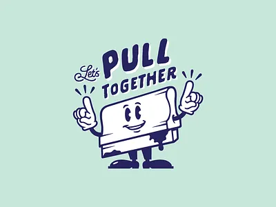 Squeegee Steve cartoon character design illustration screen printing script squeegee typography vector