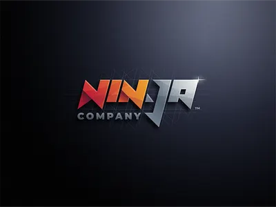 Nin-ja brand branding design designs games grid letters logo masculine modern typography
