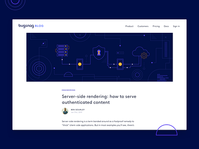 Server-side rendering header design dribbble geometric illustration server shapes