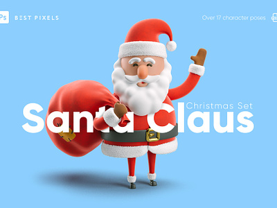 Santa Claus. Christmas Set.