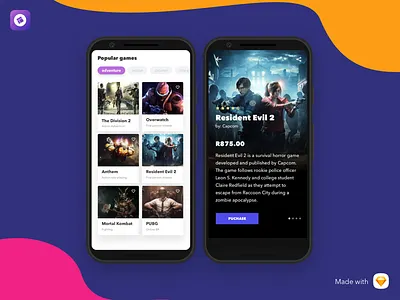 Simple Gaming Gallery card design gallery gaming mobile sketch tags ui video games