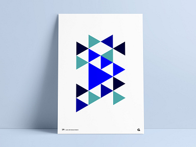 #29 - Blue Triangular Geometric Poster abstract agrib art blue canvas canvas print decoration design geometria geometric illustration negative space poster poster a day poster art poster challenge poster collection print triangles wall art