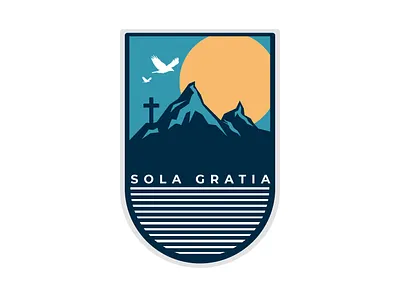 Sola Gratia church design illustration logo