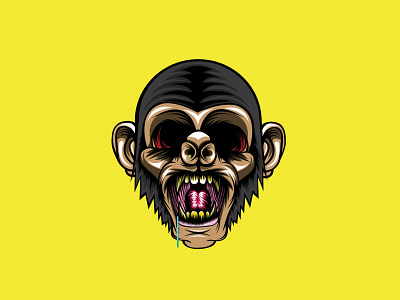 Monkey Illustration ai branding character design design drawing icon illustration logo vector