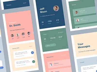 Doctor Concept App app color concept design doctor healthcare ios medical medication mobile patient typography ui ux vitals