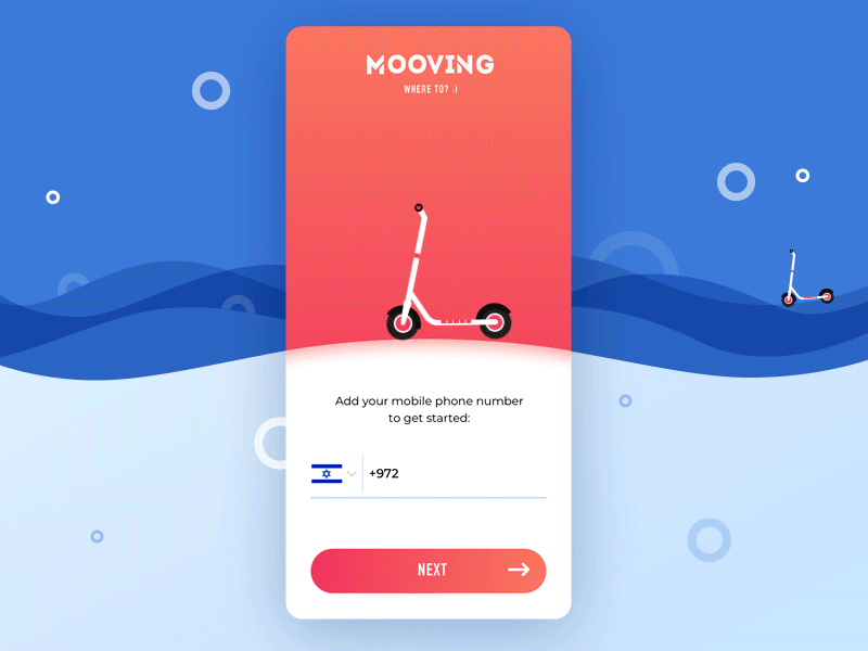 Scooter Splash screen [animated] autonomous blockchain clean design decentralized escooter ethereum illustration interface mobile animation mobile app design motion design services ui ux vehicle