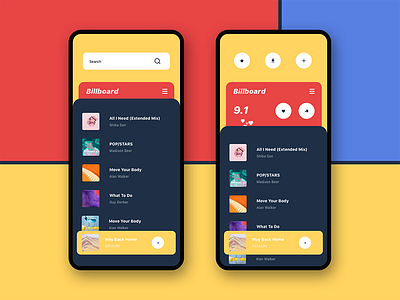 app app black card color music ui ux