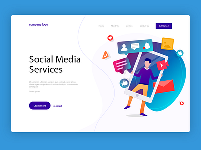 Social Media Concept concept graphics design hero image illustration logo marketing campaign social media advertisement uiux web web design