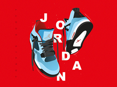 Illustration Jordan retro 4 affiche illustration illustrator cc oldschool poster art travis scott vector