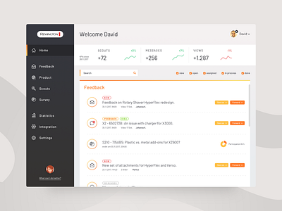 UI for Feedback center dashboard app design dashboad feedback service ui user interface ux