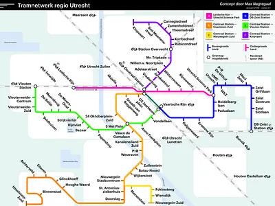 Utrecht Transit Map concept map map ui metro metro design network train tram transit transit map utrecht vector wayfinding