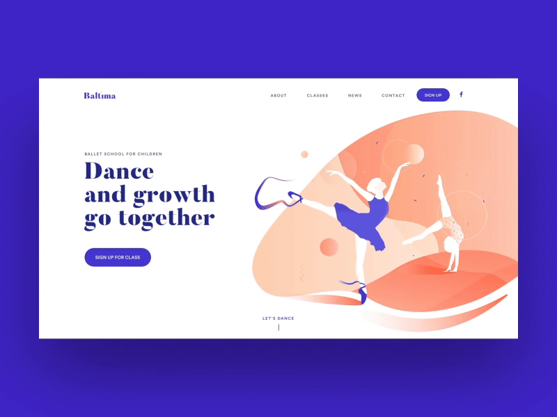 💃Baltima Header Animation animation header homepage illustration site ui ui animation website