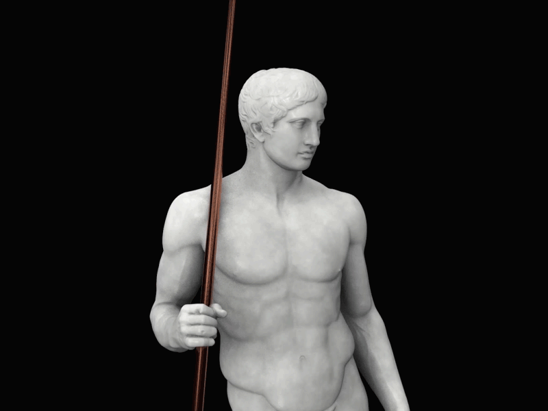 The Doryphoros. Final. 3d cinema 4d classic cooper doryphoros marble material statue